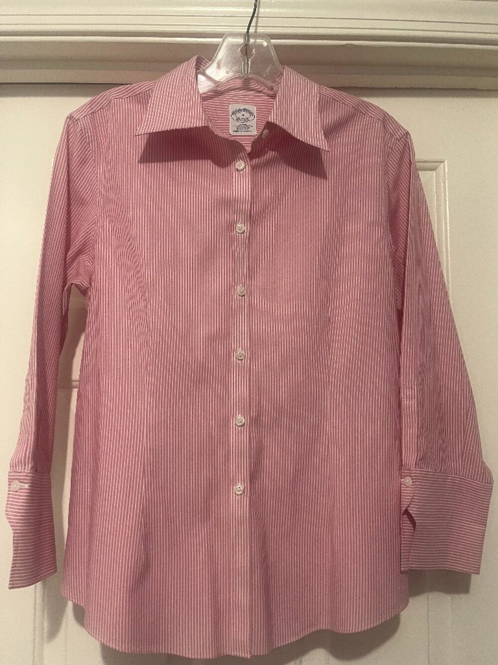 Brooks brothers pink/white striped cotton shirt